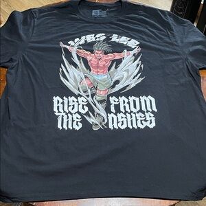 Wes Lee WWE Black Graphic Tee with White and Gray